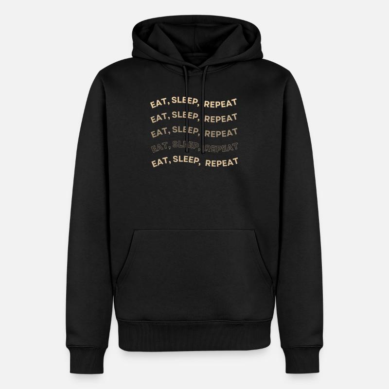 Eat Sleep Repeat Muster - Männer Premium Bio Hoodie - Schwarz