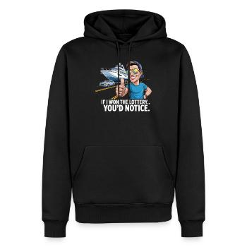 Funny If I Won The Lottery You’d Notice Yacht boat - Männer Premium Bio Hoodie - Schwarz - Vorne - Nico (187cm)