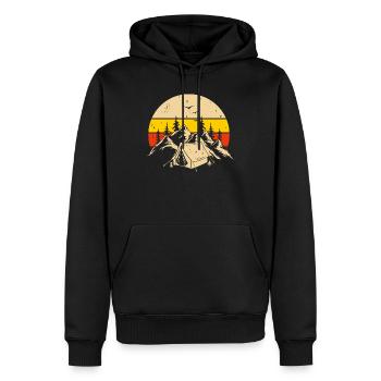 Wandern Wanderer Bergsteiger Geschenk - Männer Premium Bio Hoodie - Schwarz - Vorne - Nico (187cm)