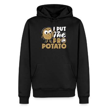 Taters Over Haters Kartoffel - Männer Premium Bio Hoodie - Schwarz - Vorne - Nico (187cm)