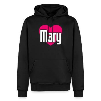I Love Mary Pinkes Herz Ich liebe Mary - Männer Premium Bio Hoodie - Schwarz - Vorne - Nico (187cm)