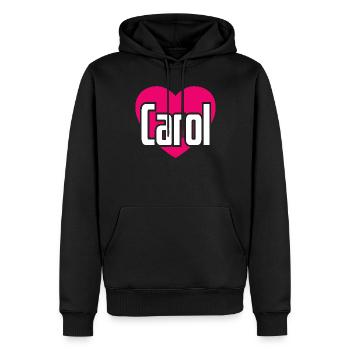 I Love Carol Pinkes Herz Ich liebe Carol - Männer Premium Bio Hoodie - Schwarz - Vorne - Nico (187cm)
