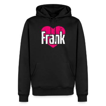 I Love Frank Pink Heart I Love Frank - Men’s Premium Organic Hoodie - black - Front - Nico (187cm)
