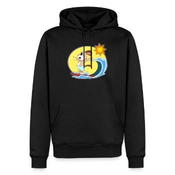 Été de surf sur planche de surf pour chiens - Sweat à capuche Premium bio Homme - noir - Devant - Nico (187cm)
