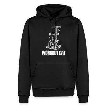Workout Cat Emblem - Sweat à capuche Premium bio Homme - noir - Devant - Nico (187cm)