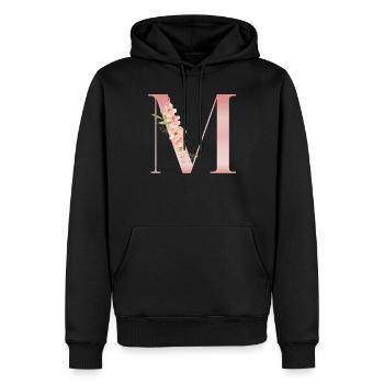M pastellrosa Blumen - Männer Premium Bio Hoodie - Schwarz - Vorne - Nico (187cm)