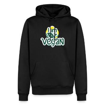 Ich bin Veganer. - Männer Premium Bio Hoodie - Schwarz - Vorne - Nico (187cm)