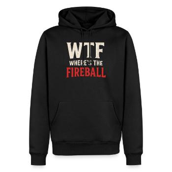 WTF Where's The Fireball Humor Spruch - Männer Premium Bio Hoodie - Schwarz - Vorne - Nico (187cm)