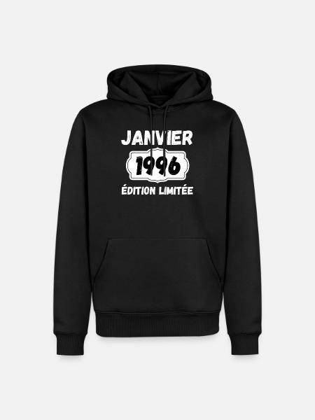 Janvier 1996 Édition Limitée Anniversaire - Sweat à capuche Premium bio Homme - noir