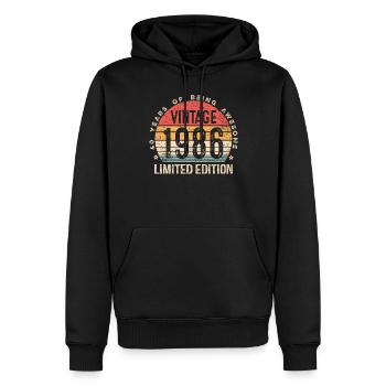 Vintage 1986 Limited Edition 40 Jahre alter 40-jähriger Geburtstag - Männer Premium Bio Hoodie - Schwarz - Vorne - Nico (187cm)