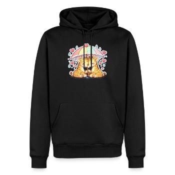 Regenbogenpfote Umarmung giraffe paar - Männer Premium Bio Hoodie - Schwarz - Vorne - Nico (187cm)