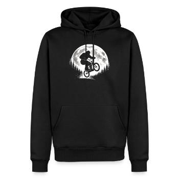 Bigfoot BMX Sprung - Männer Premium Bio Hoodie - Schwarz - Vorne - Nico (187cm)