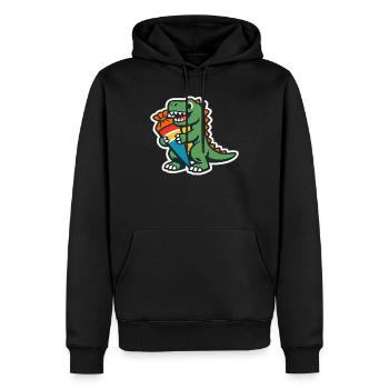 Schulkind Dino Einschulung Geschenk - Männer Premium Bio Hoodie - Schwarz - Vorne - Nico (187cm)