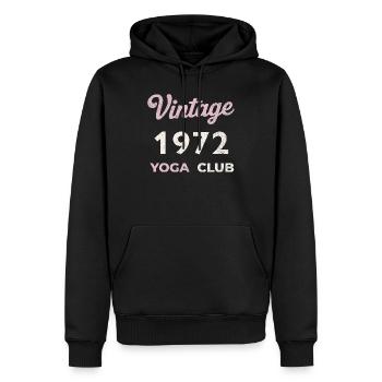 Vintage 1972 Yoga Club Retro Geburtsjahr Jahrgang - Männer Premium Bio Hoodie - Schwarz - Vorne - Nico (187cm)
