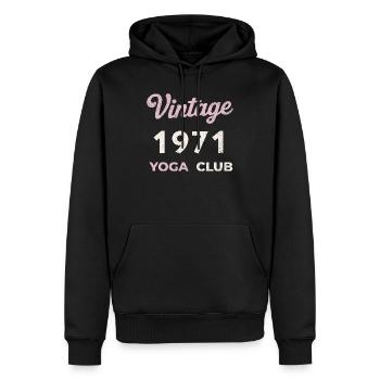 Vintage 1971 Yoga Club Retro Geburtsjahr Jahrgang - Männer Premium Bio Hoodie - Schwarz - Vorne - Nico (187cm)