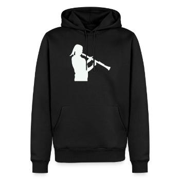 Silhouette avec clarinette - Sweat à capuche Premium bio Homme - noir - Devant - Nico (187cm)