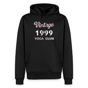 Vintage 1999 Yoga Club Retro Geburtsjahr Jahrgang - Männer Premium Bio Hoodie - Schwarz - Vorne - Nico (187cm)