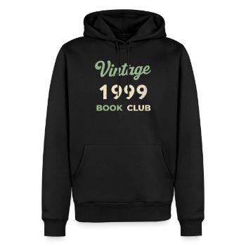 Cadeau rétro de l’année de naissance vintage du club de lecture 1999 - Sweat à capuche Premium bio Homme - noir - Devant - Nico (187cm)