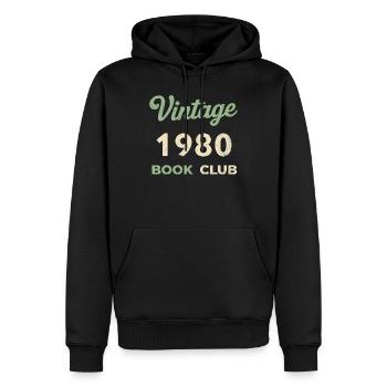 Cadeau vintage de l’année rétro de naissance du club de lecture des années 1980 - Sweat à capuche Premium bio Homme - noir - Devant - Nico (187cm)