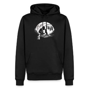 Grand-Pied, Boucher - Sweat à capuche Premium bio Homme - noir - Devant - Nico (187cm)