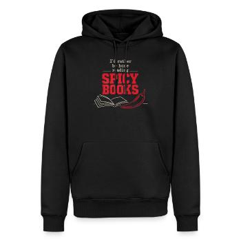 Livres épicés en lisant BookTok Dicton. - Sweat à capuche Premium bio Homme - noir - Devant - Nico (187cm)