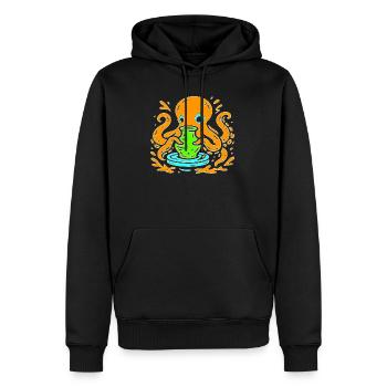 Pop Art orange avec vase - Sweat à capuche Premium bio Homme - noir - Devant - Nico (187cm)