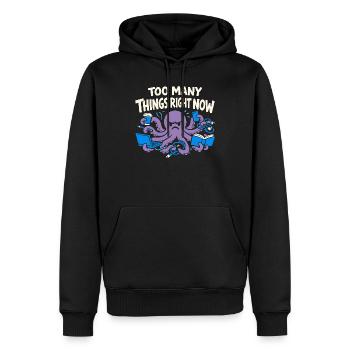 Pieuvre drôle surstimulée - Sweat à capuche Premium bio Homme - noir - Devant - Nico (187cm)