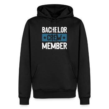 Équipage Bachelor - Sweat à capuche Premium bio Homme - noir - Devant - Nico (187cm)