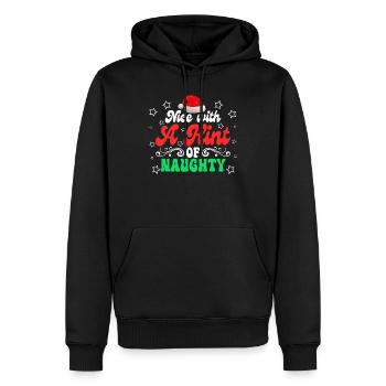 Sympa avec une touche de coquinerie - Sweat à capuche Premium bio Homme - noir - Devant - Nico (187cm)