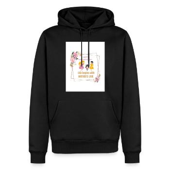 Mother's Love Blumenrahmen - Männer Premium Bio Hoodie - Schwarz - Vorne - Nico (187cm)