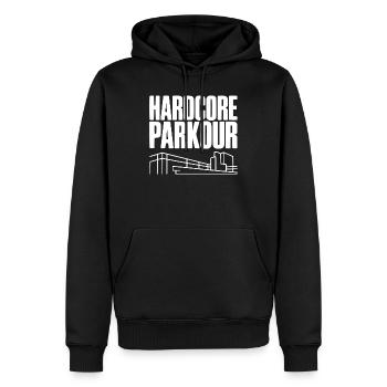 Hardcore Parkour - Männer Premium Bio Hoodie - Schwarz - Vorne - Nico (187cm)