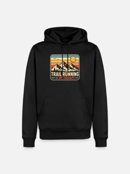 Trail Running is My Therapy - Men’s Premium Organic Hoodie - black