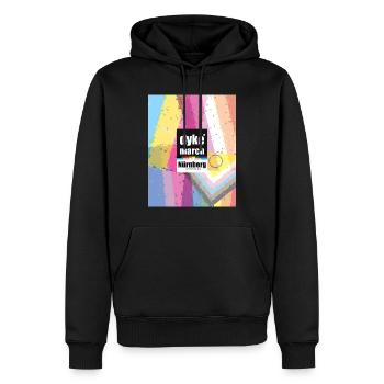 Dyke March Nbg 2026 - Männer Premium Bio Hoodie - Schwarz - Vorne - Nico (187cm)