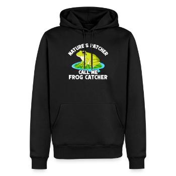 Frog Catcher Patcher Frog - Männer Premium Bio Hoodie - Schwarz - Vorne - Nico (187cm)