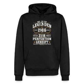 1986 Jahrgang geboren Legenden Vintage Geburtstag - Männer Premium Bio Hoodie - Schwarz - Vorne - Nico (187cm)