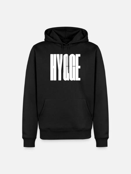 T-shirt graphique Hygge Bold Wordmark - Sweat à capuche Premium bio Homme - noir