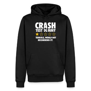 Crash Test Dummy Test Test Test – Lustiger Schneemobilfahrer - Männer Premium Bio Hoodie - Schwarz - Vorne - Nico (187cm)