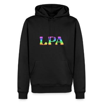 lpa,grande canarie,LGBT,arc-en-ciel,las palmas - Sweat à capuche Premium bio Homme - noir - Devant - Nico (187cm)