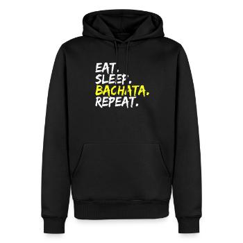 Manger Dormir Bachata Répéter Musique Danse Cuba Tenue - Sweat à capuche Premium bio Homme - noir - Devant - Nico (187cm)