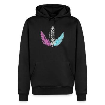 trans plume - Sweat à capuche Premium bio Homme - noir - Devant - Nico (187cm)
