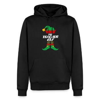 The Teacher Elf Lehrer Ugly Christmas Design - Männer Premium Bio Hoodie - Schwarz - Vorne - Nico (187cm)