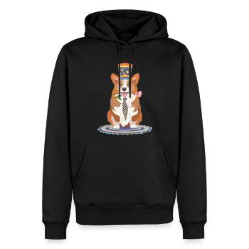 welsch gorgi avec rose - Sweat à capuche Premium bio Homme - noir - Devant - Nico (187cm)