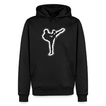 Muay Thai Kickboxer Arts Martiaux Garçons Kickboxing - Sweat à capuche Premium bio Homme - noir - Devant - Nico (187cm)