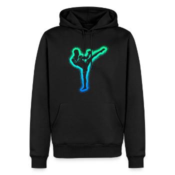 Muay Thai Kickboxer Arts Martiaux Enfants Kickboxing - Sweat à capuche Premium bio Homme - noir - Devant - Nico (187cm)