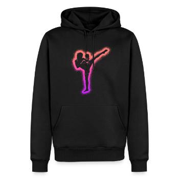 Muay Thai Kickboxer Arts Martiaux Filles Kickboxing - Sweat à capuche Premium bio Homme - noir - Devant - Nico (187cm)