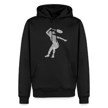 joueur de tennis empreinte digitale tennis fille - Sweat à capuche Premium bio Homme - noir - Devant - Nico (187cm)