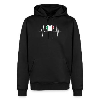 Italien Herzschlag Herzlinie EKG - Männer Premium Bio Hoodie - Schwarz - Vorne - Nico (187cm)