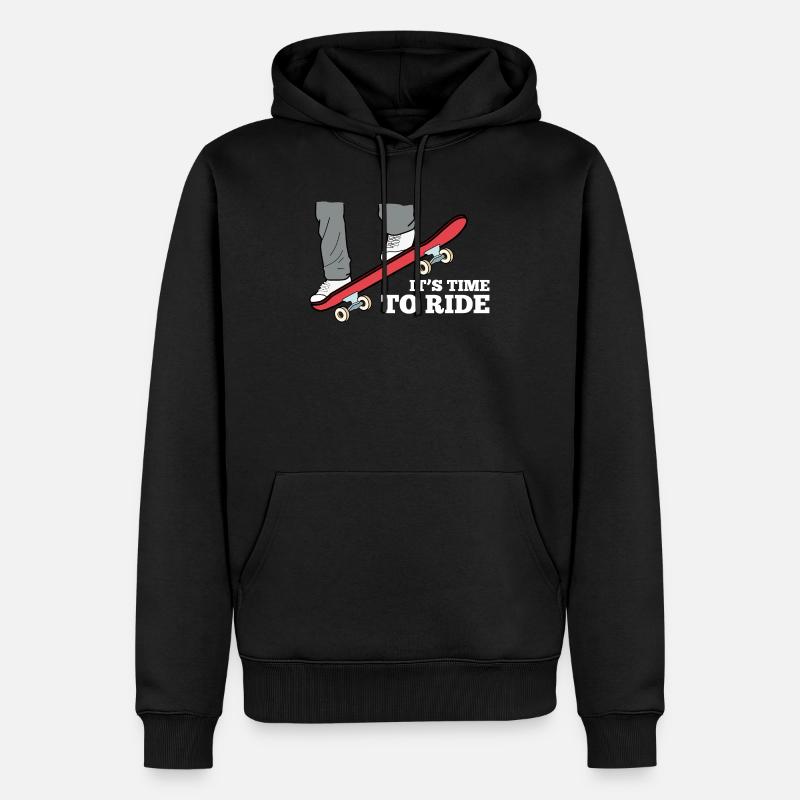 Skateboard Sprung Spruch Kinder - Männer Premium Bio Hoodie - Schwarz