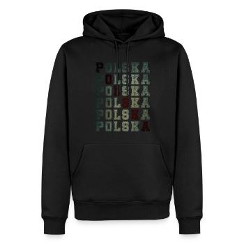 Pologne Polska National Pride - Sweat à capuche Premium bio Homme - noir - Devant - Nico (187cm)