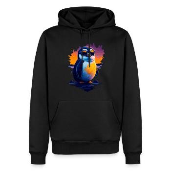 Pingouin mignon - Sweat à capuche Premium bio Homme - noir - Devant - Nico (187cm)